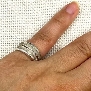 Vintage .999 Fine Silver Textured Band Ring – Size 5.75, Made in Costa Rica